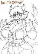 April MOOH'neil [F Human -&gt; F Anthro Cow Girl] - chochi