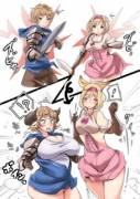 Gran and Djeeta Losing the Fight [M/F Humans -&gt; F Draph &amp; Erune; MTF/TGTF][Granblue Fantasy] - ホニさん/HONI-SAN/lowproteinhighf