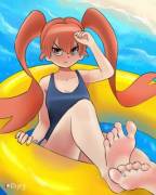 Miss Ueno by the beach