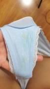 Soft, light blue thong up for grabs, info in comments!