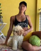 Karina Elle Crushes a Watermelon with Her Thunderous Thighs