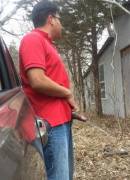 Taking a leak next to this car.