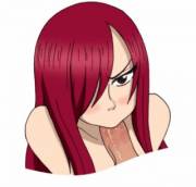 Erza's wet mouth