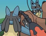 Lucario tasting a Mudsdale [FF]