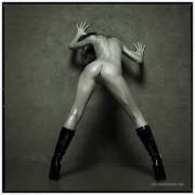 Hands against the wall