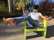 Underneath the ski boots