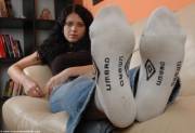 Teen in smelly socks