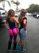 Sexy chicks in leotards and spandex pants
