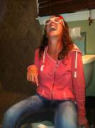 drunk bitch pisses herself