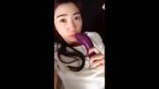 Korean girl loves eggplant