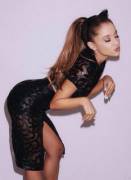 Tight black dress and cat ears