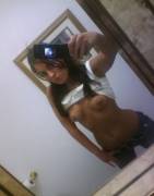 Brunette with a piercing