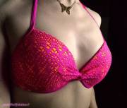 Showing off my bikini top.