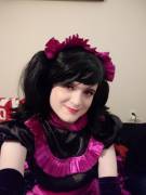 Some photos taken while I was dressed to submit to a wonderful friend of mine, who enjoys doing my makeup in exchange for having me dressed and in service as her maid