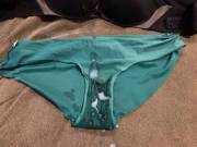 Thick load on her panties