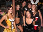 Gathered around a pole