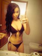 Bathroom bikini selfie