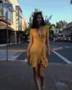 [GIF] Tori Son Strolls Braless and Lifts Her Skirt - Nice Panties!