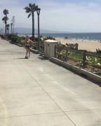 Trying out skateboarding