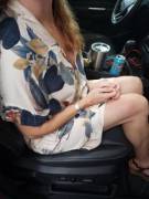 Perks of opening the car door for my wife...