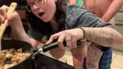 Cum watch my titties bounce as I get fucked cooking dinner!! ?? https://onlyfans.com/cumnrise