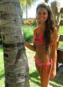 Smallest swimsuit cup size she could find.