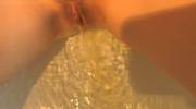 [female peeing] golden morningpee into the bathwater