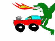 Unwitting Threesome with a hot red speedster and an uninvited driver.