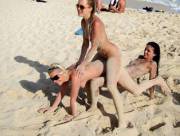 crazy girls on public beach (more pics in comments)