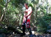 Having a wank half way through the MotoX Course