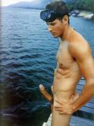 He brought his snorkel