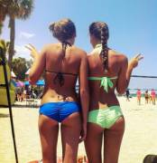 Royal blue and...neon pastel green?