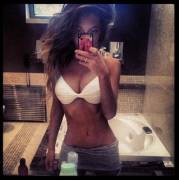 Markina at the bathroom