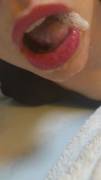 Licking it up! My lastest cumplay session. (F) Do you like???