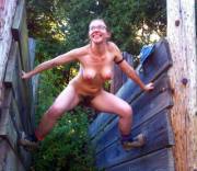 hiking boots and nothing else