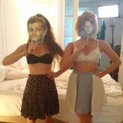 Annabelle Dexter-Jones and a friend (xpost (r/skirtnoshirt)