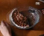 Young blonde reluctantly eats the creamy pie of her dead grandma