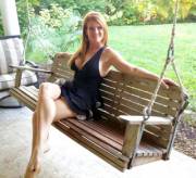 Attractive on the porch swing