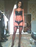 Melanie Sykes looking good in black thigh highs