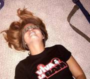 Tied up with belts and cummed on