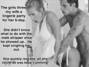 Wife's BDay Lingerie Party & The Male Stripper