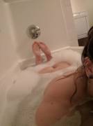 Feeling frisky covered in bubbles