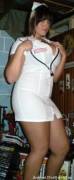 [pics] Amateur in a nurse outfit strips