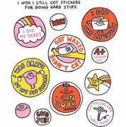 Crossposted from /r/funny Growed up stickers! :D