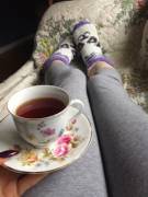 My teacup and fuzzy socks!
