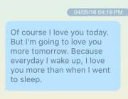 Very needy little girl today!! So I asked my Daddy if He still loves me today. This was His reply. I'm so lucky to has Him.