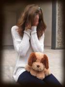 I carried Momo (My favoritest stuffie!) around with me all day yesterday! :3