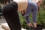 Bending over
