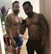 My husband and I after a hard workout