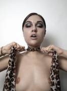 Sasha Grey with a scarf